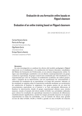 El modelo flipped classroom: un reto para una enseñanza centrada en el alumno