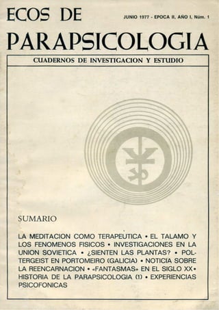 Ecos de Parapsicologia, n1, junio 1977