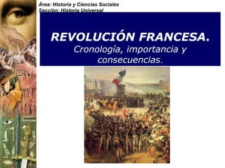   REVOLUCIÓN FRANCESA .   Cronología, importancia y consecuencias . Área: Historia y Ciencias Sociales Sección: Historia Universal 