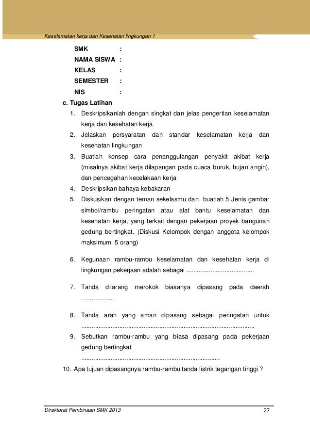 Rev 01 modul keselamatan kerja kesling sem 1 Rev 01 modul keselamatan kerja kesling sem 1