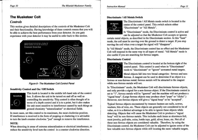 Instruction Manual Minelab Musketeer Colt XS & XS Pro ...