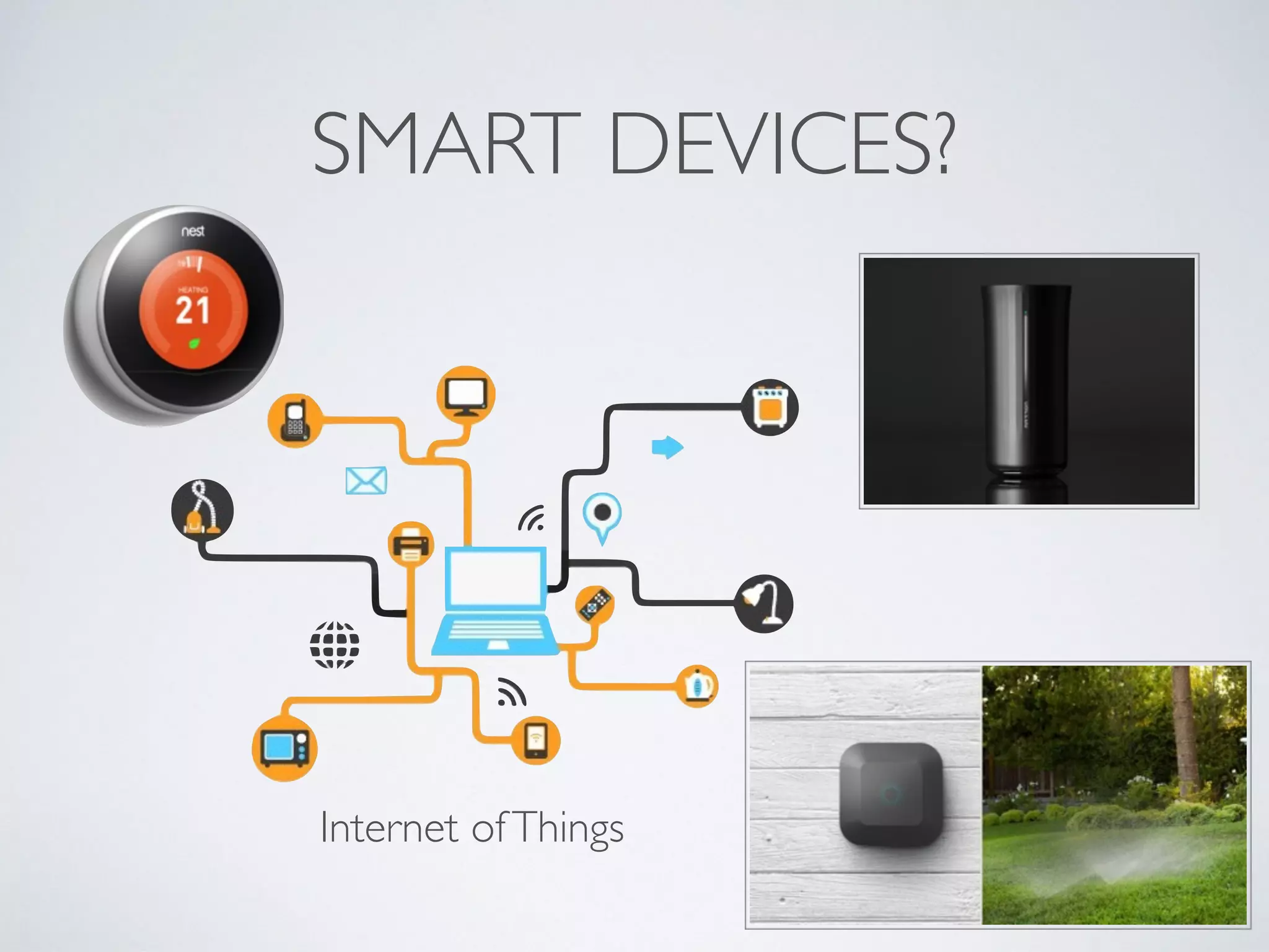 SMART DEVICES?
Internet ofThings
 