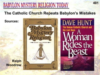 Ralph
Woodrow
The Catholic Church Repeats Babylon's Mistakes
Sources:
401
 