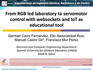 German Carro Fernandez, Elio Sancristobal Ruiz,
Manuel Castro Gil*, Francisco Mur Perez
Electrical and Computer Engineering Department
Spanish University for Distance Education (UNED)
Madrid, Spain
http://www.ieec.uned.es/
Research on Technologies for Engineering Education http://ohm.ieec.uned.es/portal/
 