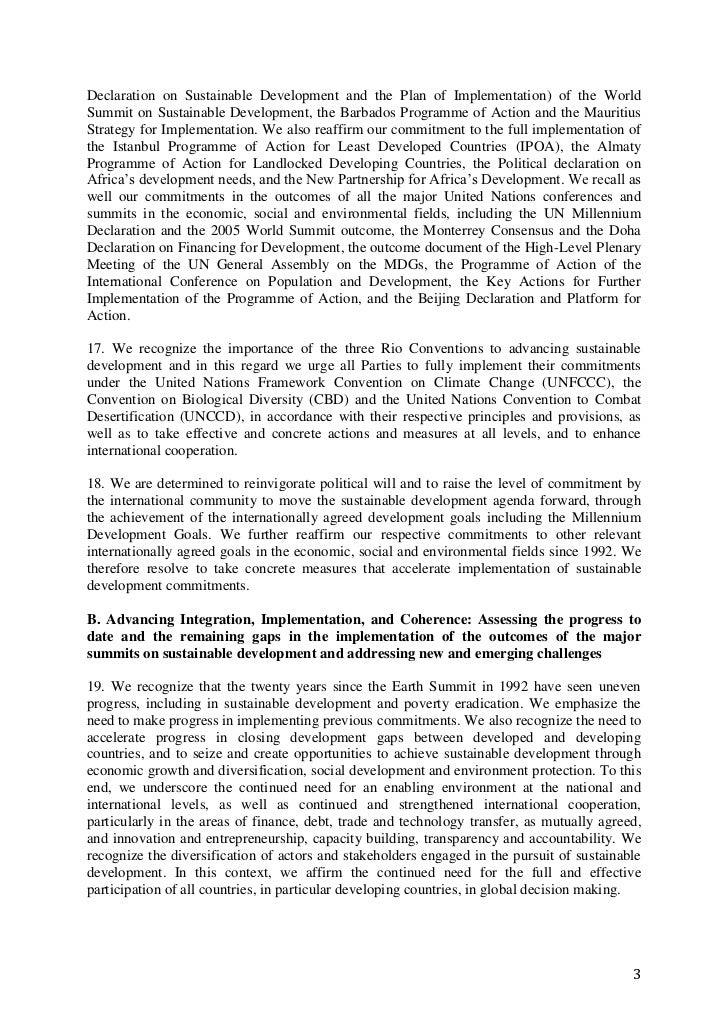 The Future We Want (Final Draft) Slide 3