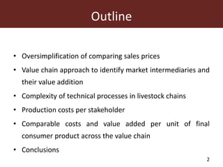 Costs and value added calculation in livestock value chains—A technically robust process