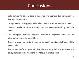 Costs and value added calculation in livestock value chains—A technically robust process