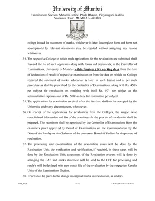 Revaluation norms of mumbai university | PDF