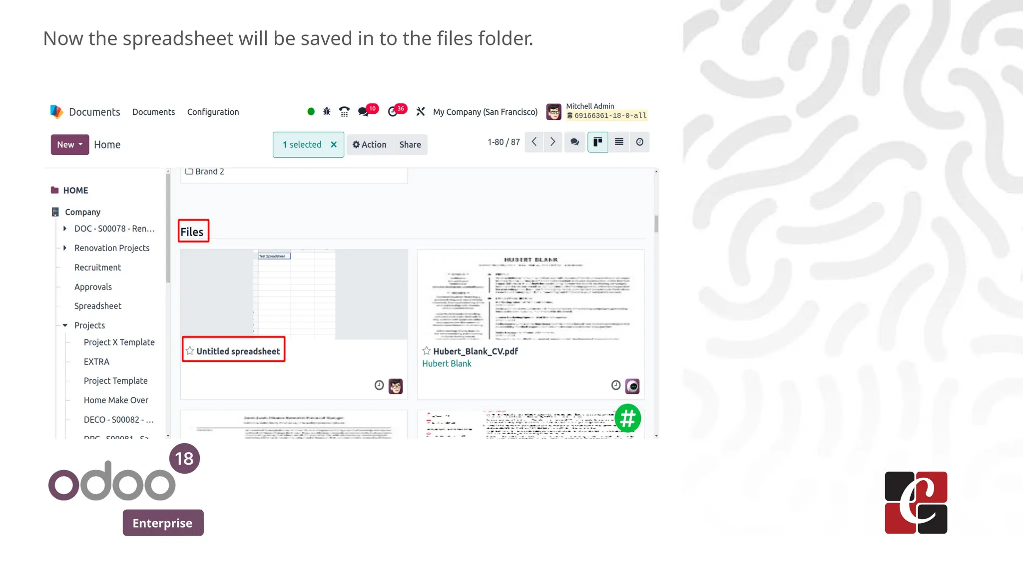 Enterprise
Now the spreadsheet will be saved in to the files folder.
 