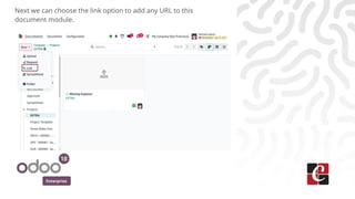Enterprise
Next we can choose the link option to add any URL to this
document module.
 