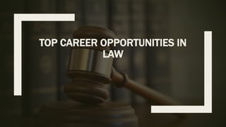 TOP CAREER OPPORTUNITIES IN
LAW
 
