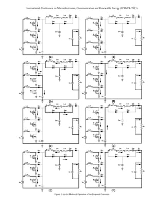 Figure 3. (a)-(h) Modes of Operation of the Proposed Converter
International Conference on Microelectronics, Communication and Renewable Energy (ICMiCR-2013)
 