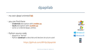 Dpapi Structure ReVaulting! Decryption and opportunities | PDF