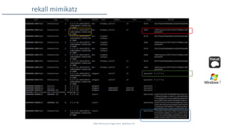 SANS DFIR Summit Prague 2015 - @dfirfpi on 42
rekall mimikatz
 