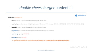 double cheeseburger credential
SANS DFIR Summit Prague 2015 - @dfirfpi on 49
dpapilab> creddec.py
--sid=S-1-5-21-164810323...