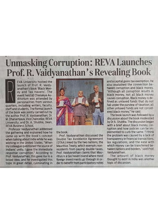 REVA University hosted the launch of R. Vaidyanathan's book - The New Indian Express