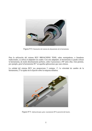 Figura N°2- Ilustración del sistema de alineamiento de la herramienta
Para la utilización del sistema REV BROACHING TOOL s...