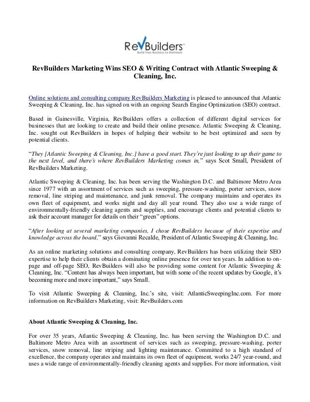 revbuilders marketing wins seo writing contract with atlantic sweep