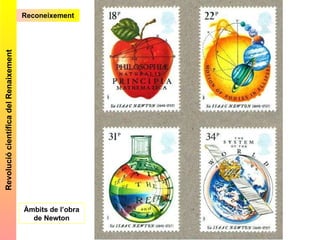 Reconeixement Revolució científica del Renaixement Àmbits de l’obra de Newton 
