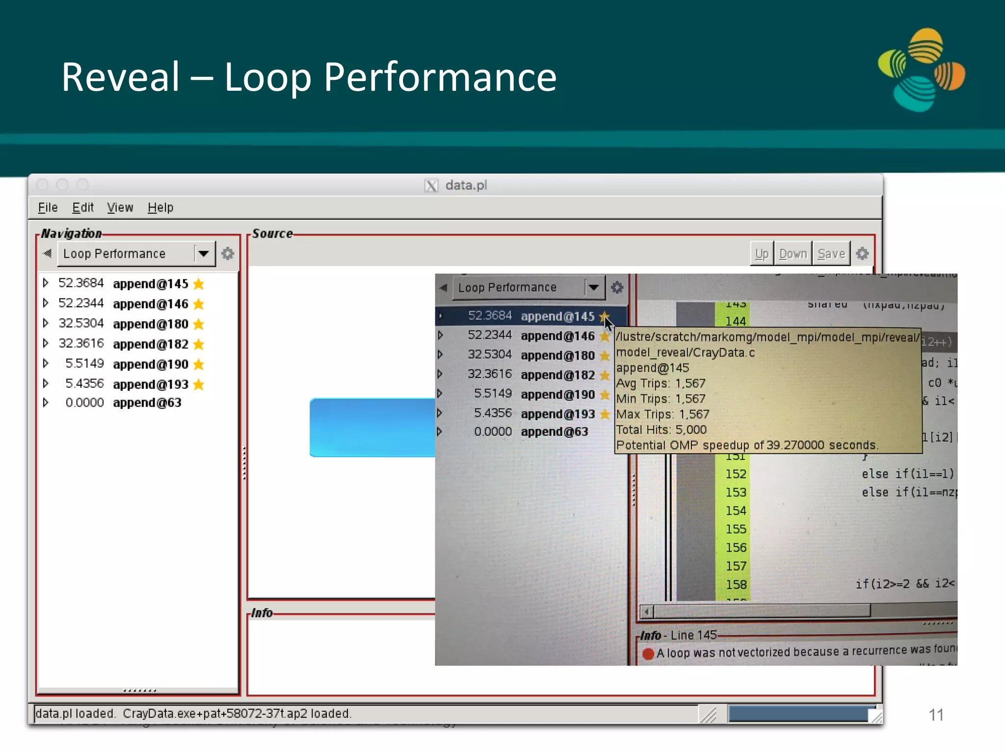 Reveal	–	Loop	Performance KAUST King Abdullah University of Science and Technology 11 