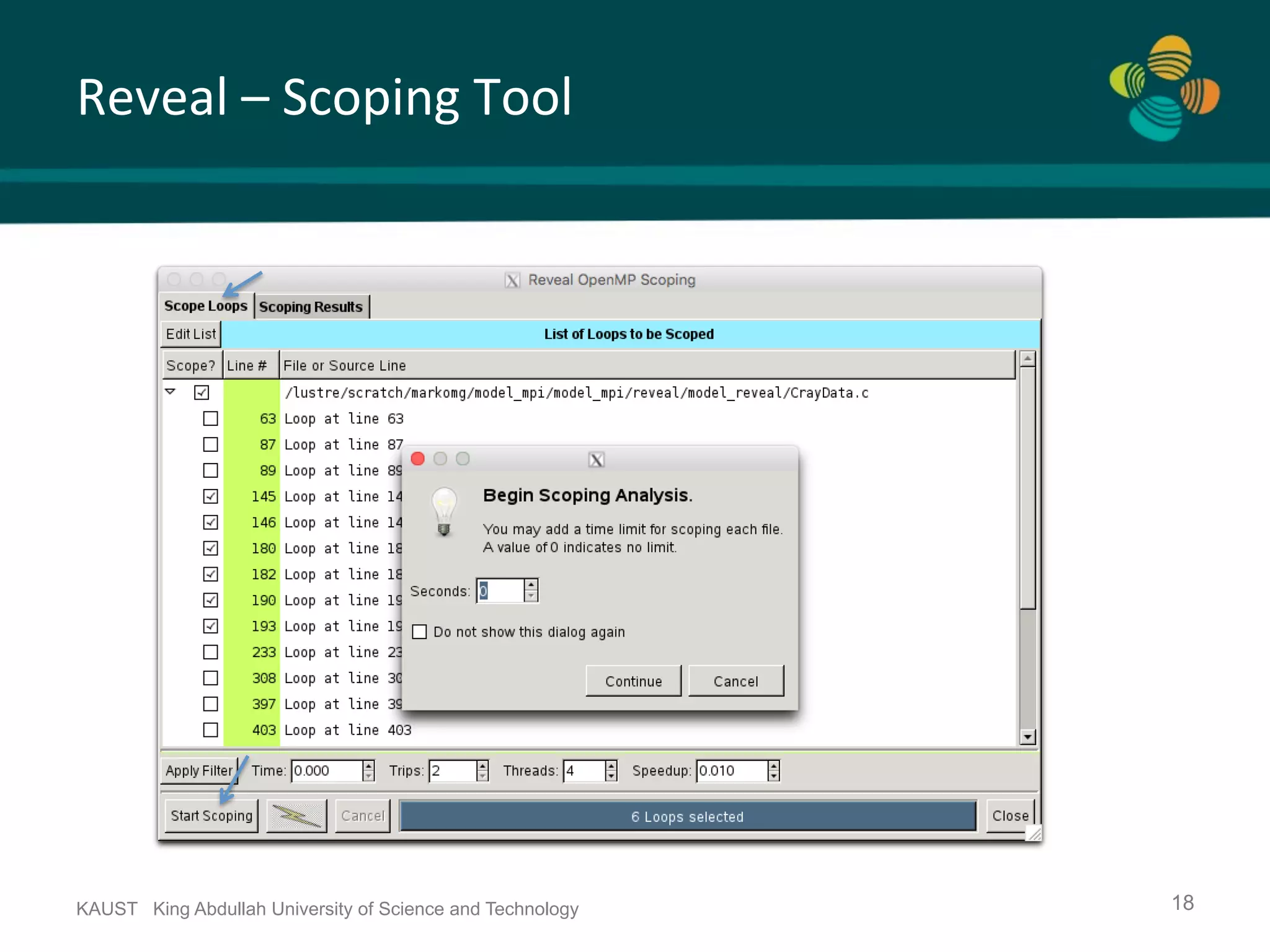 Reveal	–	Scoping	Tool KAUST King Abdullah University of Science and Technology 18 