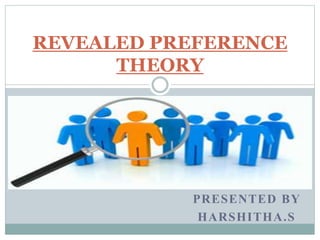 PRESENTED BY
HARSHITHA.S
REVEALED PREFERENCE
THEORY
 