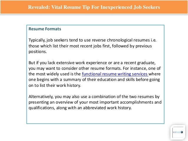 inexperienced resumes