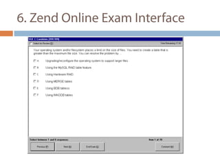 6. Zend Online Exam Interface 