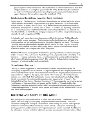 Acknowledgments
                                                                                                      x
    Jan McKee                   USDI-FWS
                                P.O. Box 25486 - Denver Federal Center
                                Denver, CO 80225-0207

    Randy Moench                Colorado State Forest Service
                                CSU - Foothills Campus
                                Building 1060
                                Fort Collins, CO 80523

    Tamara Naumann              Dinosaur National Monument
                                4545 Highway 40
                                Dinosaur, CO 81610

    John Oram                   Colorado Forestry Association
                                5130 Meade St.
                                Denver, CO 80221-1036

    Terry Ruiter                Gannett Fleming, Inc.
                                999 18th Street, Suite 2520
                                Denver, CO 80202

    Susan Spackman              Colorado Natural Heritage Program
                                254 General Services Building
                                Fort Collins, CO 80523

    Carol Spurrier              USDI-BLM
                                2850 Youngfield St.
                                Lakewood, CO 80215

    Susan Trumble               Roxborough State Park
                                4751 N. Roxborough Dr.
                                Littleton, CO 80125

    Dave Weber                  CDOW - North Region
                                6060 Broadway
                                Denver, CO 80216




Finally, the Colorado Natural Areas Program would like to acknowledge the following individuals for
their special contributions to this guide:

                      Ben Berlinger                   Mary Powell
                      Jim Borland                     Neil Sperandeo
                      Casey Davenhill                 Harvey Sprock
                      Gary Finstad                    Lisa Tasker
                      Alice Guthrie                   Jeff Woods
                      Charlie Holcomb
 