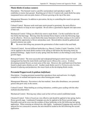 Part II: Wetland and Riparian Communities     116
                                                                                     Introduction

Other state programs involving wetlands include the following:

   The Water Quality Control Division of the Colorado Department of Public Health and
    Environment reviews federal 404 permit applications to ensure that activities do not violate
    Colorado water quality standards or effluent limitations.

   CDOT has created an erosion control manual to protect all habitats and water quality during
    construction projects.

   The Colorado Geological Survey has undertaken several projects to help evaluate the
    wetlands of Colorado in accordance with a new nationwide system referred to as
    Hydrogeomorphic Classification System.

   Wetlands and riparian areas may also be recognized under provisions of the Colorado
    Natural Areas Act. Designated Natural Areas may then be protected and management
    provisions formalized in a voluntary agreement between the landowner and the Colorado
    Natural Areas Program (CNAP). As part of the Colorado Division of Parks and Outdoor
    Recreation, CNAP has prepared a best management practices guide for wetland and riparian
    habitats in state parks (Peale 1996).


  