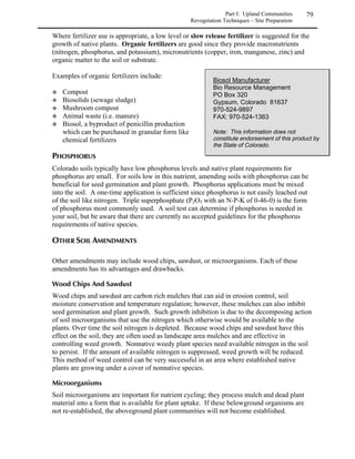 Part I: Upland Communities    39
                                                                 Rocky Mountain Region - Shrublands




 

  

	
Sagebrush shrublands are most extensive in western Colorado, but also cover certain areas of the
Rocky Mountain region. Two major types may be distinguished on the basis of elevation and
soils.

   


   Basin big sagebrush shrublands occur at lower elevations on deep soils of floodplains and
   arroyos; they occur throughout western and southern Colorado. This type is dominated by
   basin big sagebrush (Artemisia tridentata ssp. tridentata), a tall shrub up to seven feet (2 m)
   in height. Understory vegetation tends to be sparse but other shrub species are common
   associates.


               /0102,*/51014/453
               6210/05715102879


               GRAMINOIDS
               Bouteloua curtipendula                   sideoats grama
               Hilaria jamesii                          galleta (southern Colorado)
               Leymus cinereus                          Great basin wildrye
               Oryzopsis hymenoides                     Indian ricegrass
               Pascopyrum smithii                       western wheatgrass
               Poa fendleriana                          muttongrass
               Poa secunda                              Sandberg bluegrass
               Sporobolus cryptandrus                   sand dropseed

               FORBS
               Arenaria hookeri                         Hooker’s sandwort
               Balsamorhiza sagittata                   arrowleaf balsamroot
               Heterotheca villosa                      hairy goldenaster
               Gaillardia aristata                      common gaillardia
               Sphaeralcea coccinea                     scarlet globemallow
               Wyethia amplexicaulis                    mulesears wyethia

               TREES AND SHRUBS
               Artemisia tridentata ssp. tridentata     basin big sagebrush
               Artemisia tridentata ssp. wyomingensis   Wyoming big sagebrush
               Atriplex canescens                       fourwing saltbush
               Chrysothamnus nauseosus                  rubber rabbitbrush
               Chrysothamnus viscidiflorus              green rabbitbrush
               Sarcobatus vermiculatus                  greasewood
 