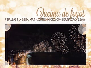 Queima de fogos

7 BALSAS NA BEIRA MAR NORTE | INÍCIO: 00h | DURAÇÃO: 16min

 