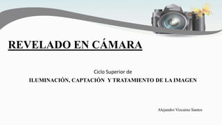 REVELADO EN CÁMARA
Ciclo Superior de
ILUMINACIÓN, CAPTACIÓN Y TRATAMIENTO DE LA IMAGEN
Alejandro Vizcaíno Santos
 