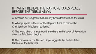 Found Judgment Revelation 3:10 Pretribulation Rapture | PPSX