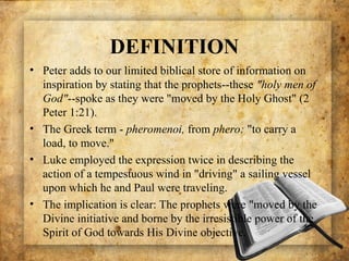 Def. Peter Revelation of prophecy and the evidenced | PPT