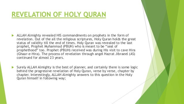 Revelation of holy quran