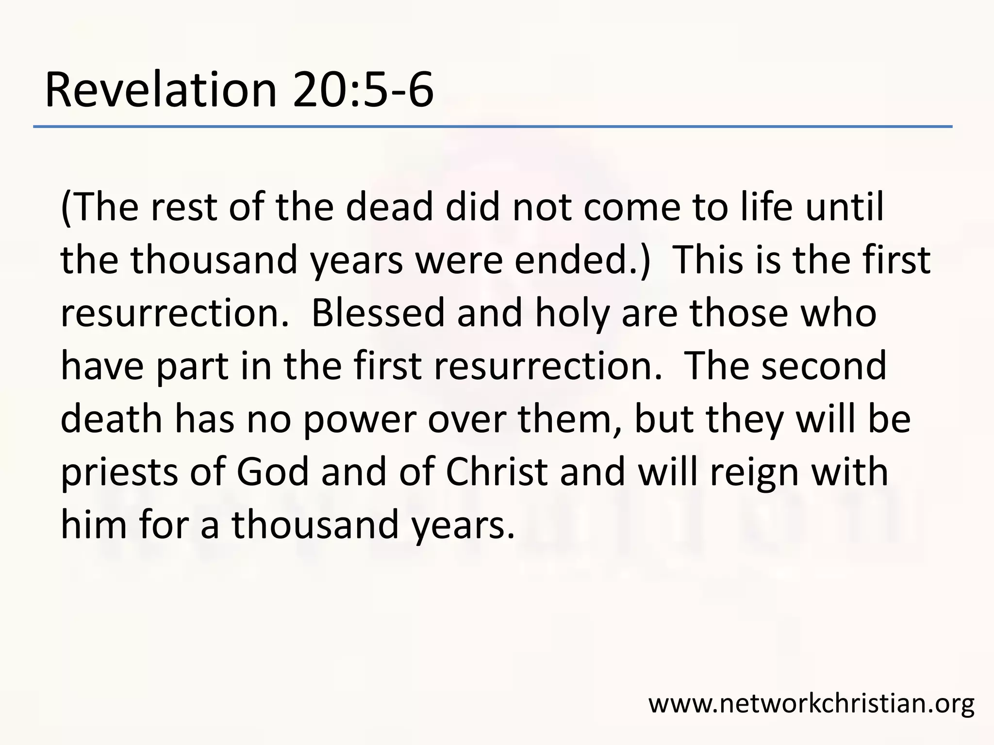 Revelation part 24 (millennial mystery revelation 20) | PPTX