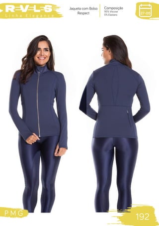 P M G
192
L i n h a E l e g a n c e
27-05
Composição
95% Viscose
5% Elastano
Jaqueta com Bolso
Respect
 