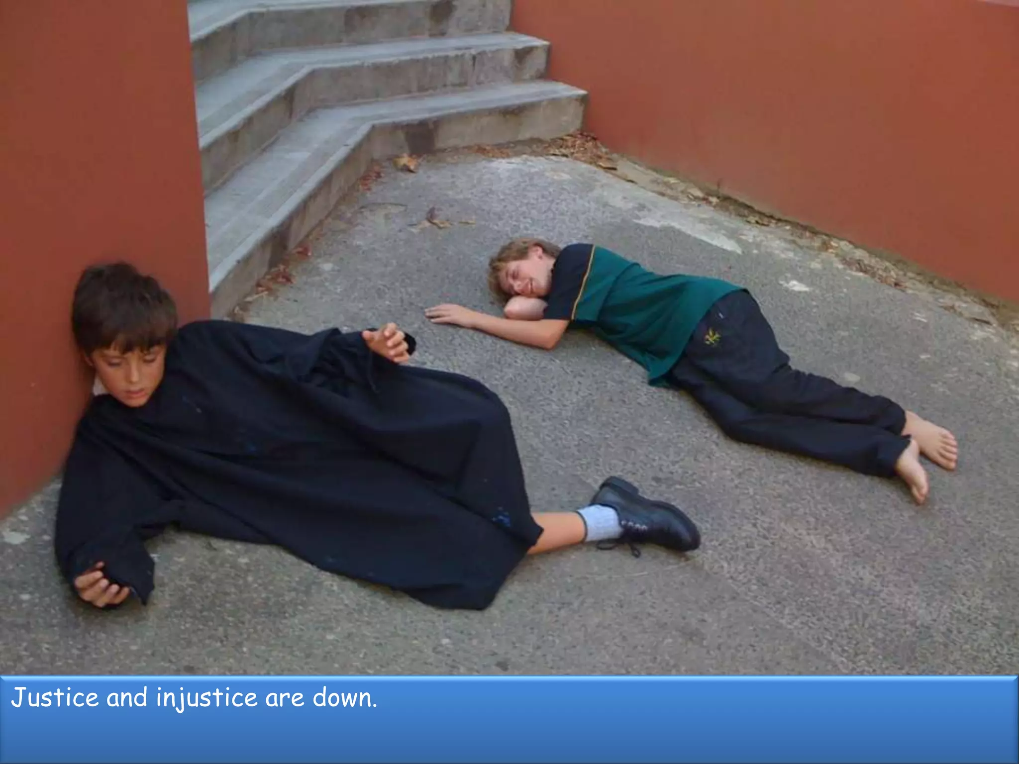 Justice and injustice are down.