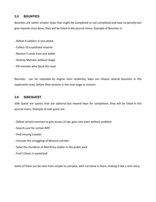 Miasma Example Revenir Game Design Document | PDF
