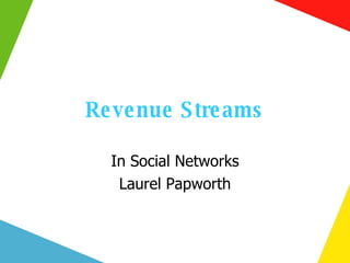 Revenue Streams In Social Networks Laurel Papworth 