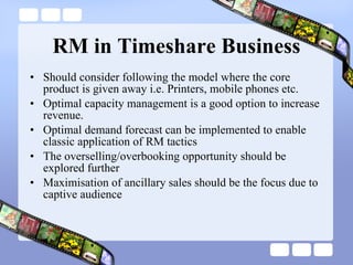 Revenue management in timeshare businesses | PPT