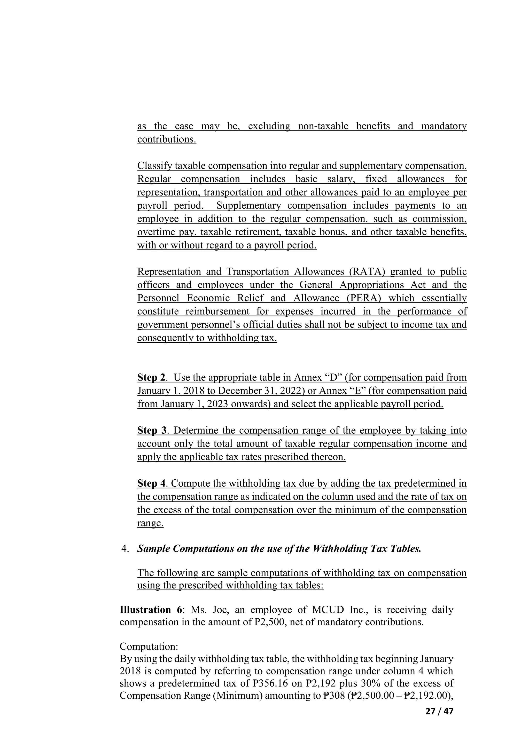 Revenue regulations no. 11 2018,(train law) relative to withholding of ...