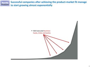 2
Successful companies after achieving the product-market fit manage
to start growing almost exponentially
▪ Well executed...