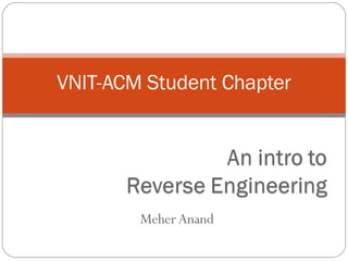 Meher Anand VNIT-ACM Student Chapter 