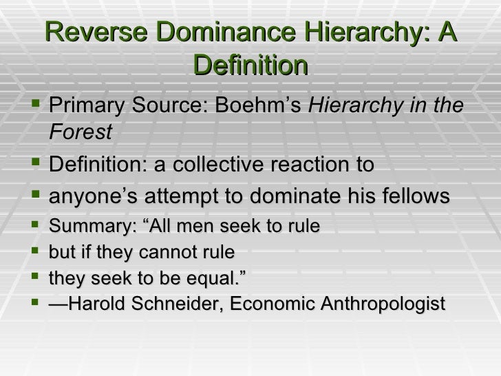 what is a reverse dominance hierarchy
