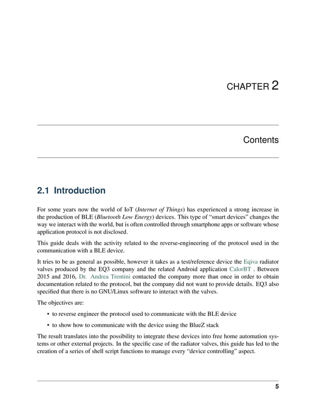 Reverse Engineering BLE Devices Documentation | PDF