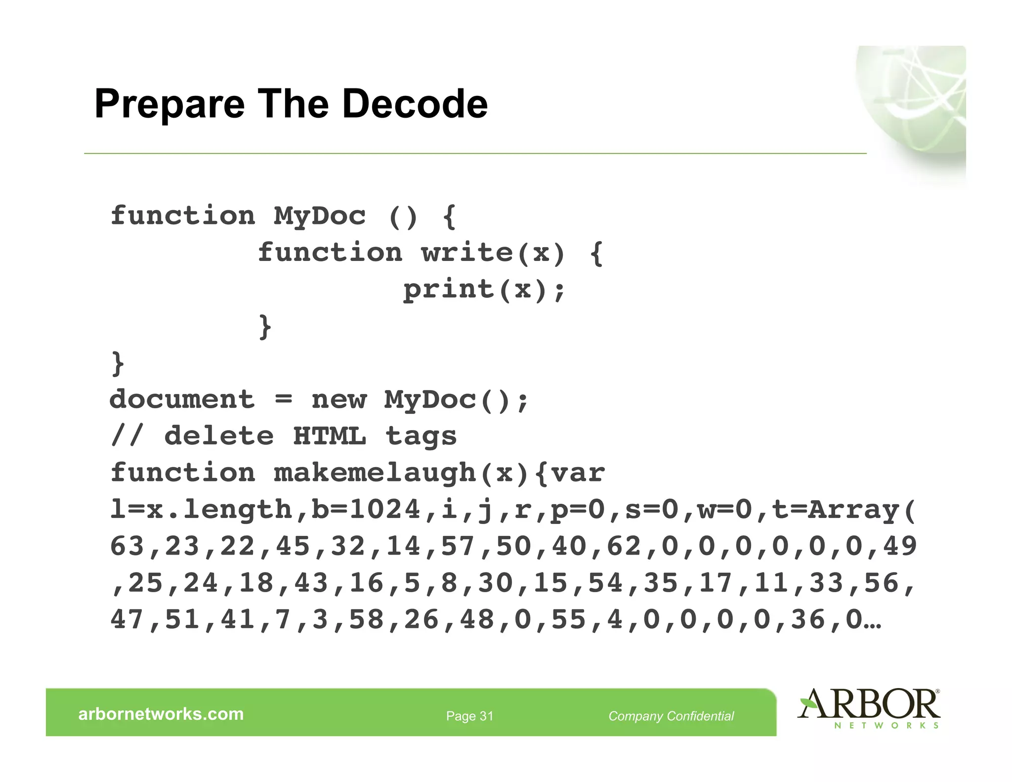 Reverse Engineering Malicious Javascript