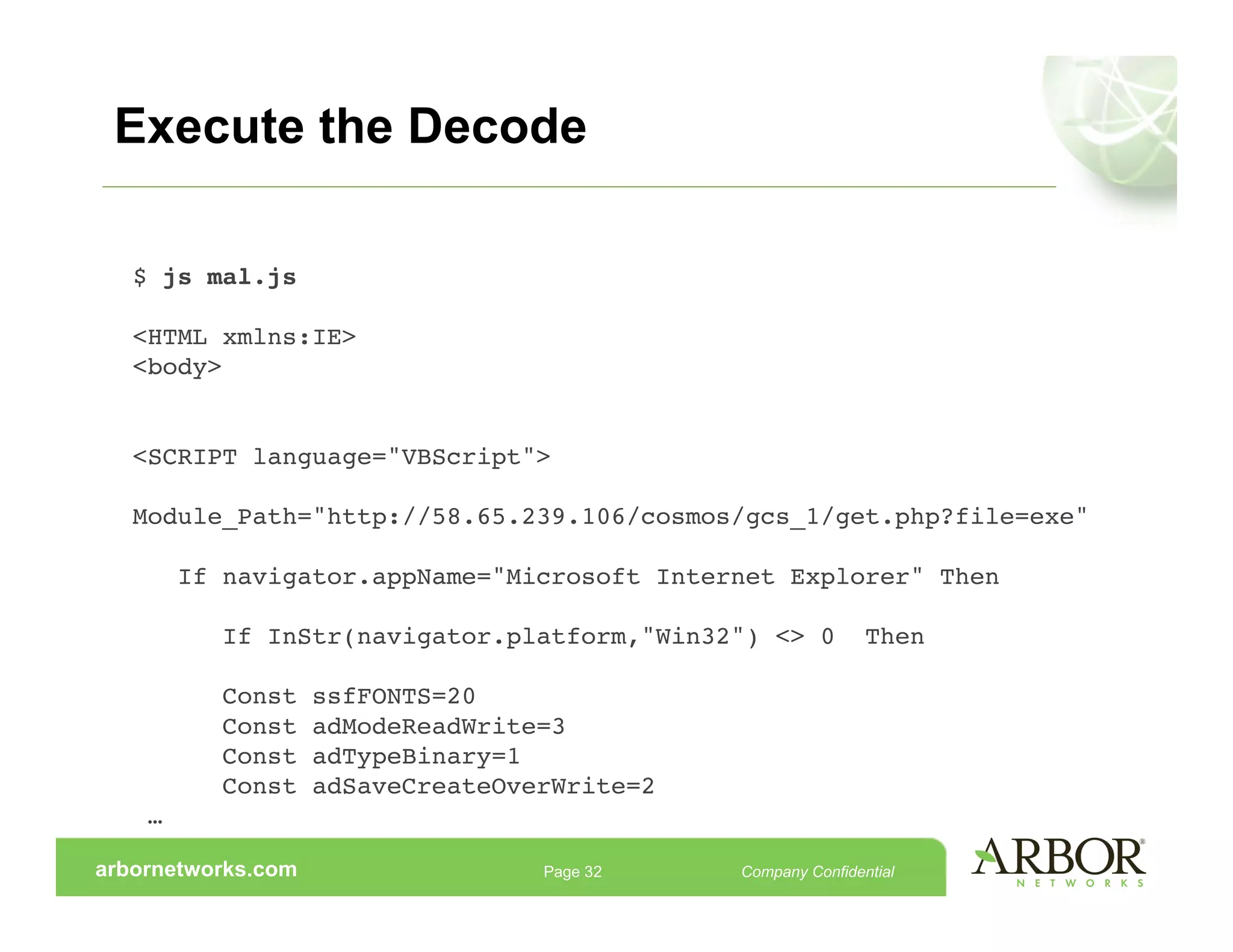 Reverse Engineering Malicious Javascript