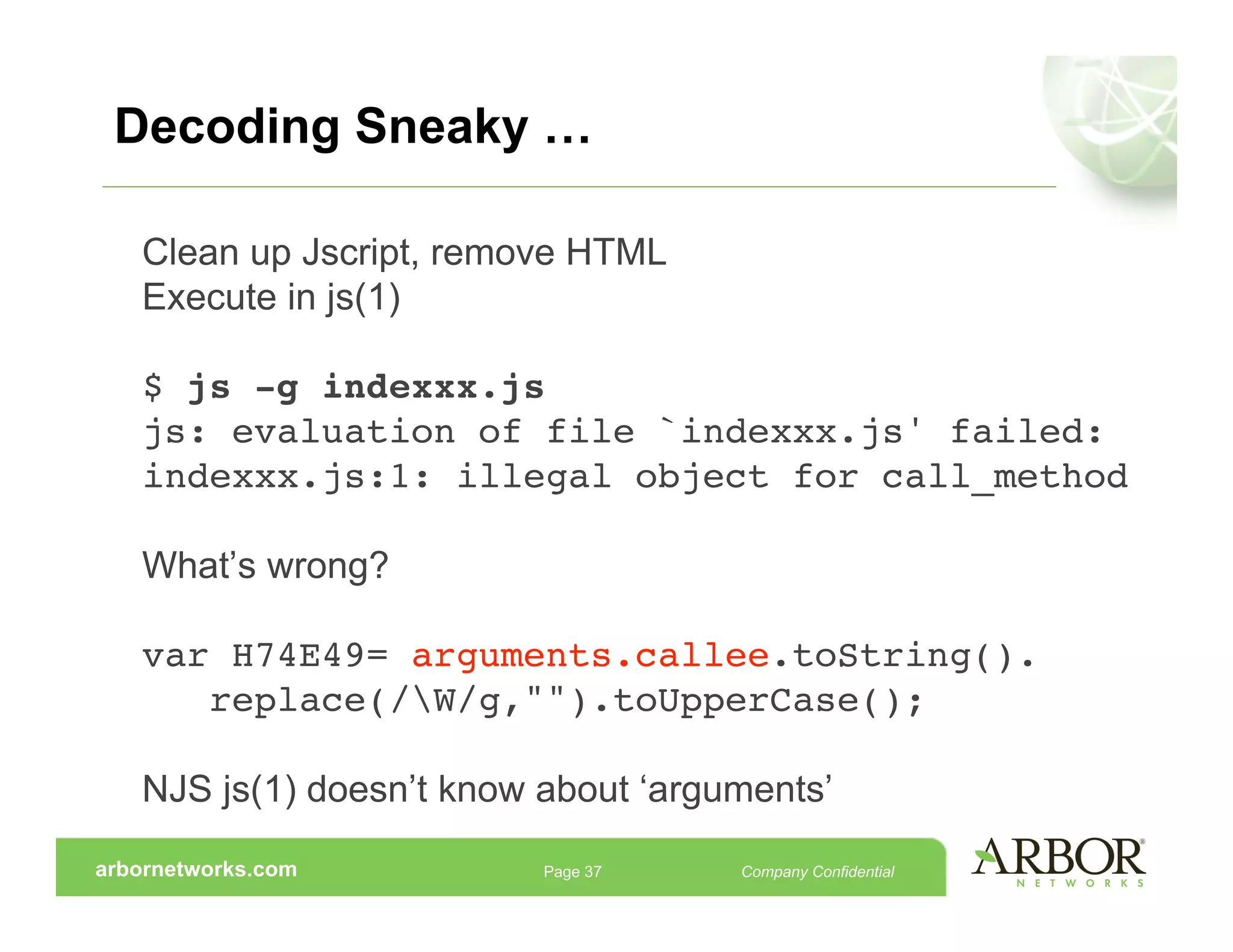 Reverse Engineering Malicious Javascript